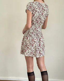 Motel Rocks Printed Dresses | Day Dresses-Tipani Mini Dress in Vintage Bloom Ivory