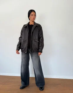 Motel Rocks Pu Jackets | Jackets-Tobias Jacket in PU Dark Chocolate