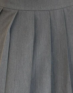 Motel Rocks Tailoring | Pleated Skirts-Trisma Pleated Midi Skirt in Charcoal Grey