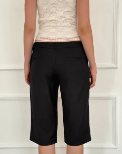Motel Rocks Basics-Tuni Capri Trousers in Tailoring Black TailoringBlack