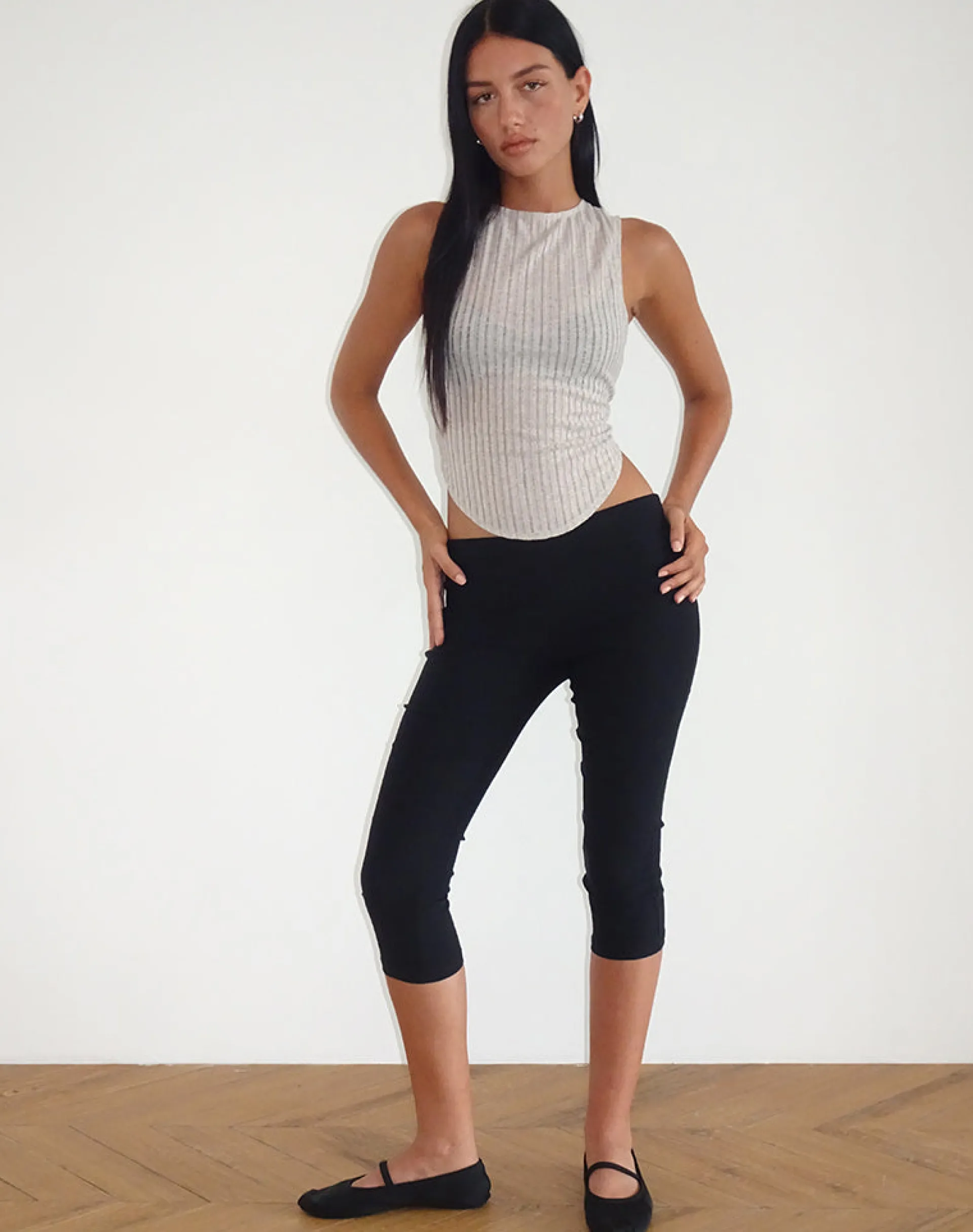 Motel Rocks Vest Tops | Going Out Tops-Tyla Knitted Top in Oatmilk