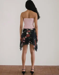Motel Rocks Co-Ords | Printed Skirts-Tyler Skirt in Renaissance Rose Black RenaissanceRoseBlack