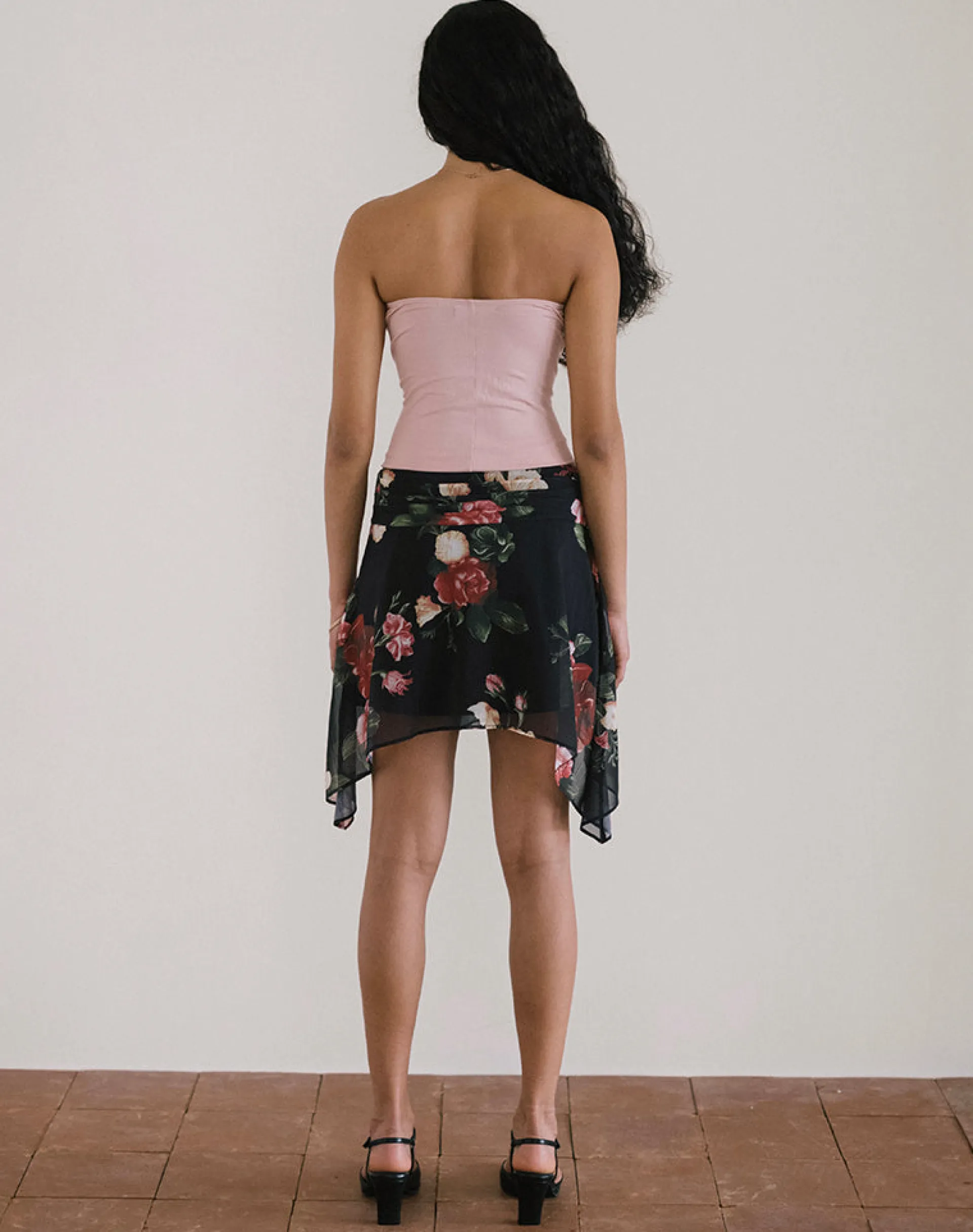 Motel Rocks Co-Ords | Printed Skirts-Tyler Skirt in Renaissance Rose Black RenaissanceRoseBlack
