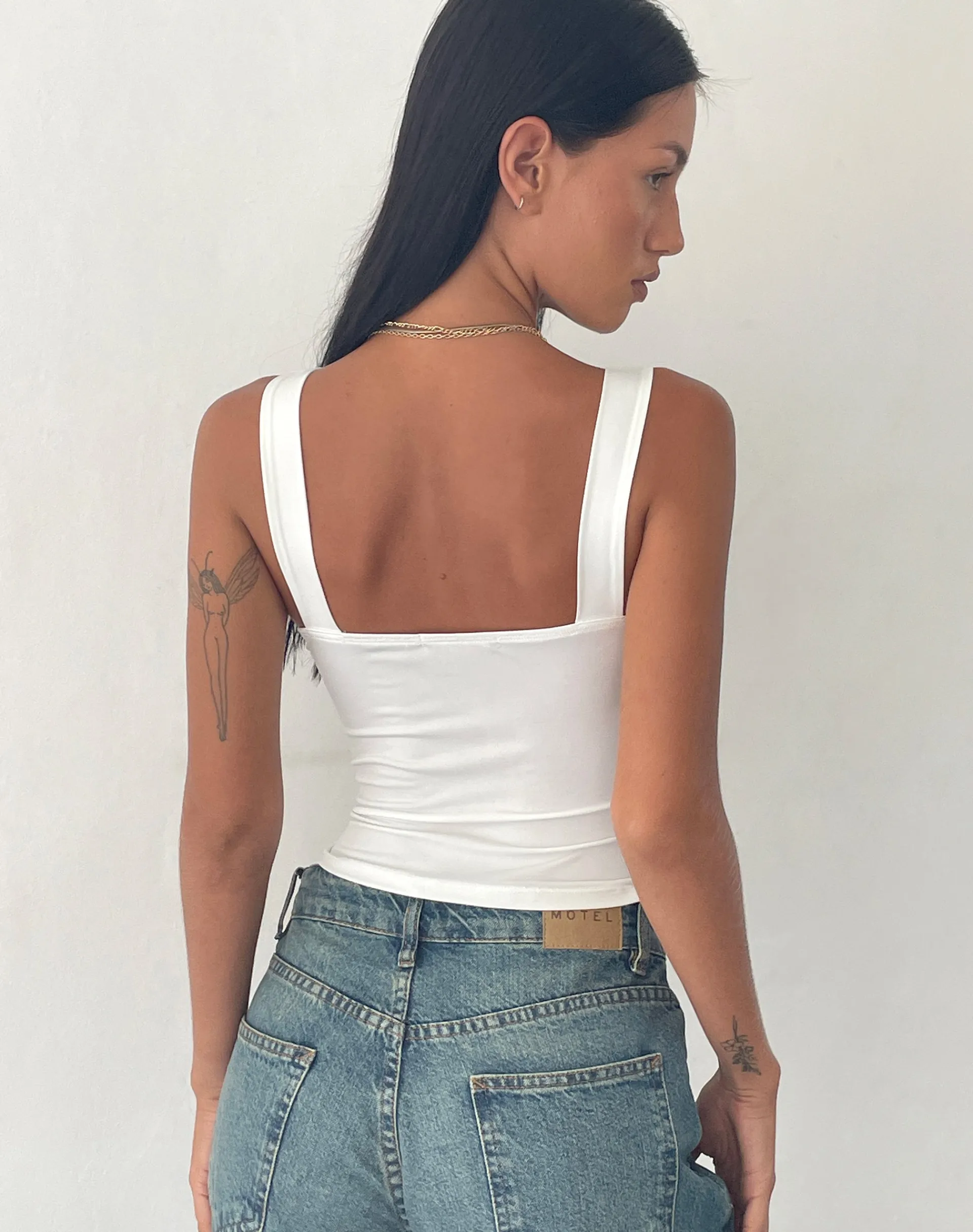 Motel Rocks Bandeau Tops | Strappy Tops-Ulani Crop Top in Ivory