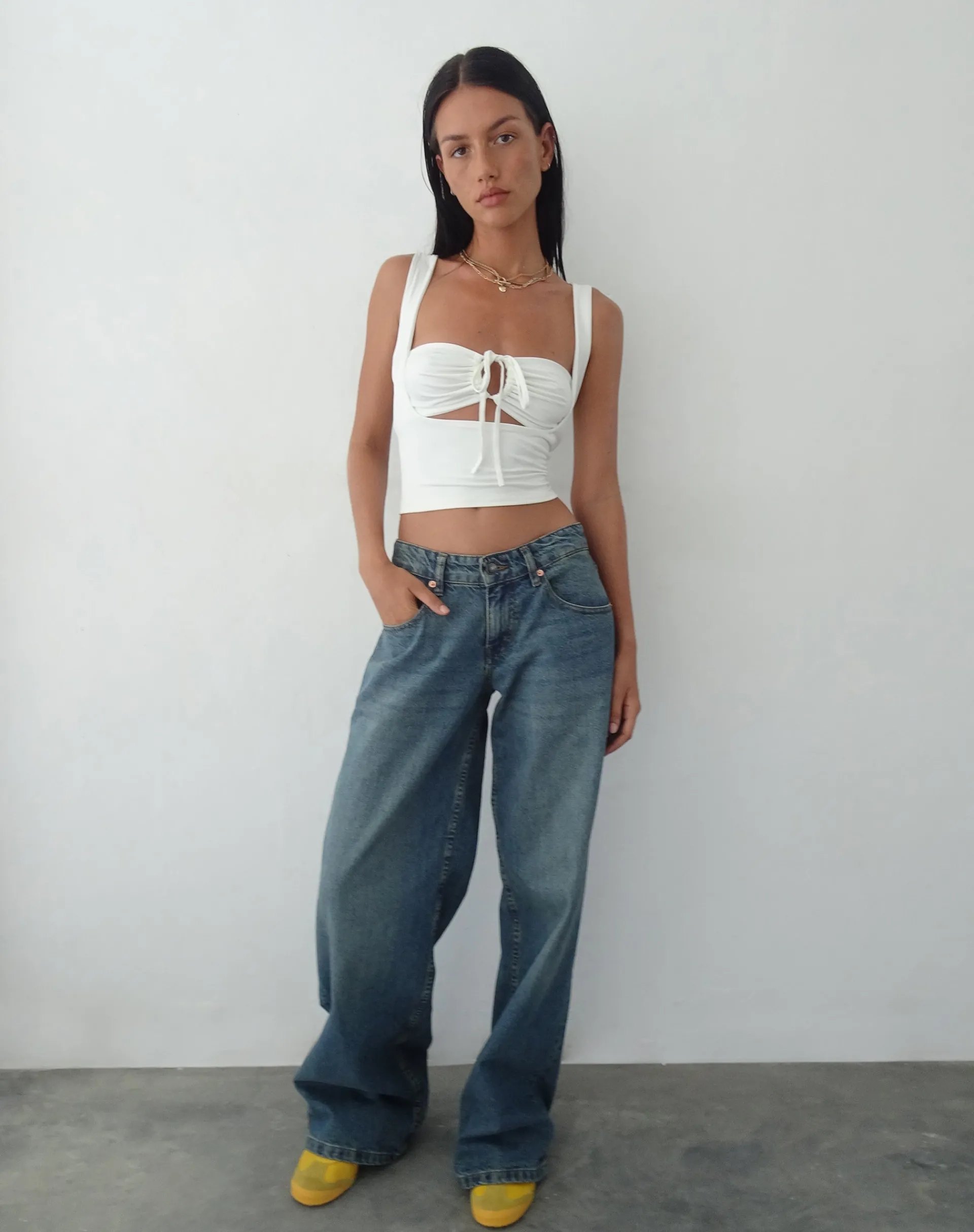 Motel Rocks Bandeau Tops | Strappy Tops-Ulani Crop Top in Ivory
