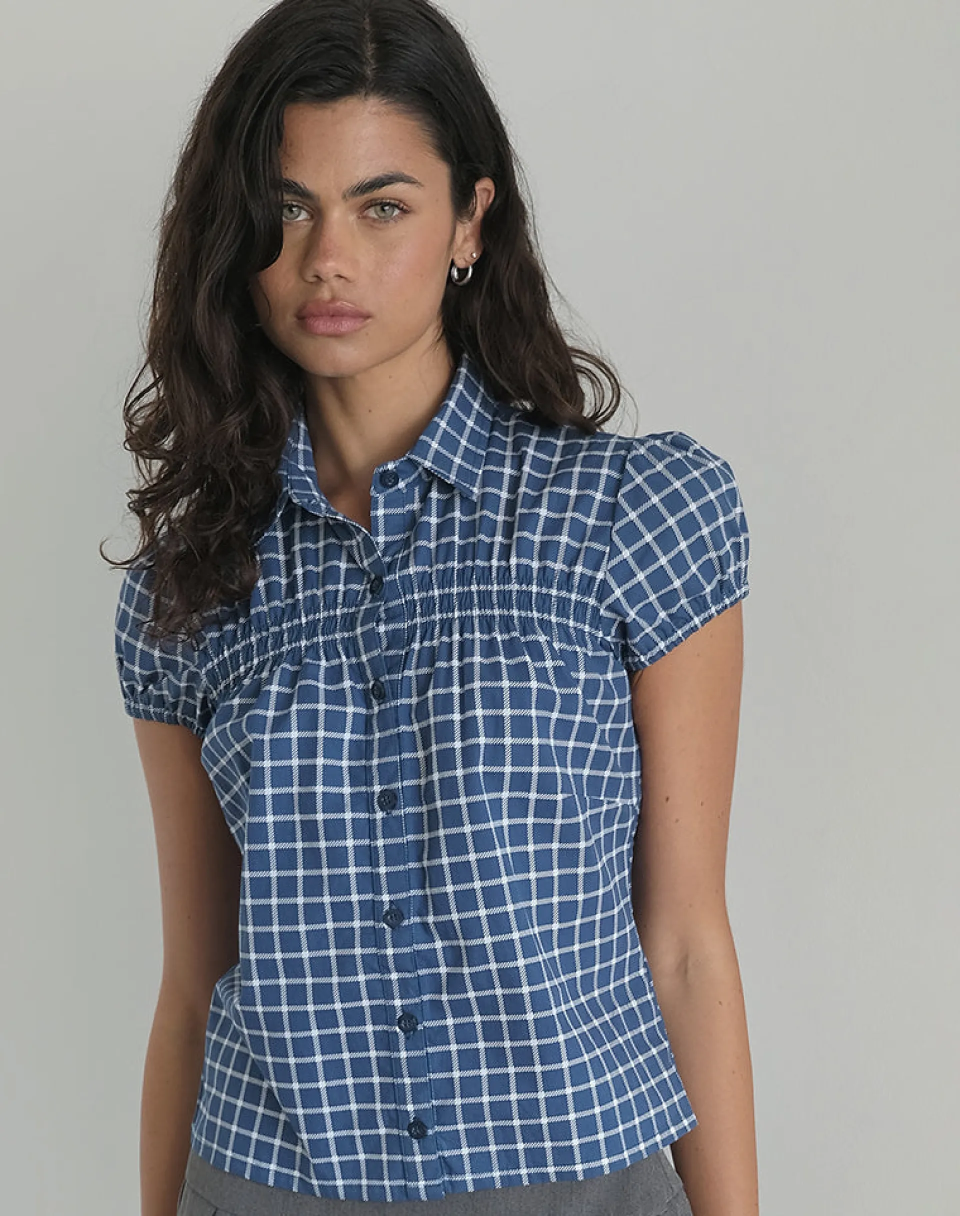 Motel Rocks Tailoring | Co-Ords-Ulsan Fitted Shirt in Navy Tartan Poplin navytartanpoplin