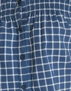 Motel Rocks Tailoring | Co-Ords-Ulsan Fitted Shirt in Navy Tartan Poplin navytartanpoplin