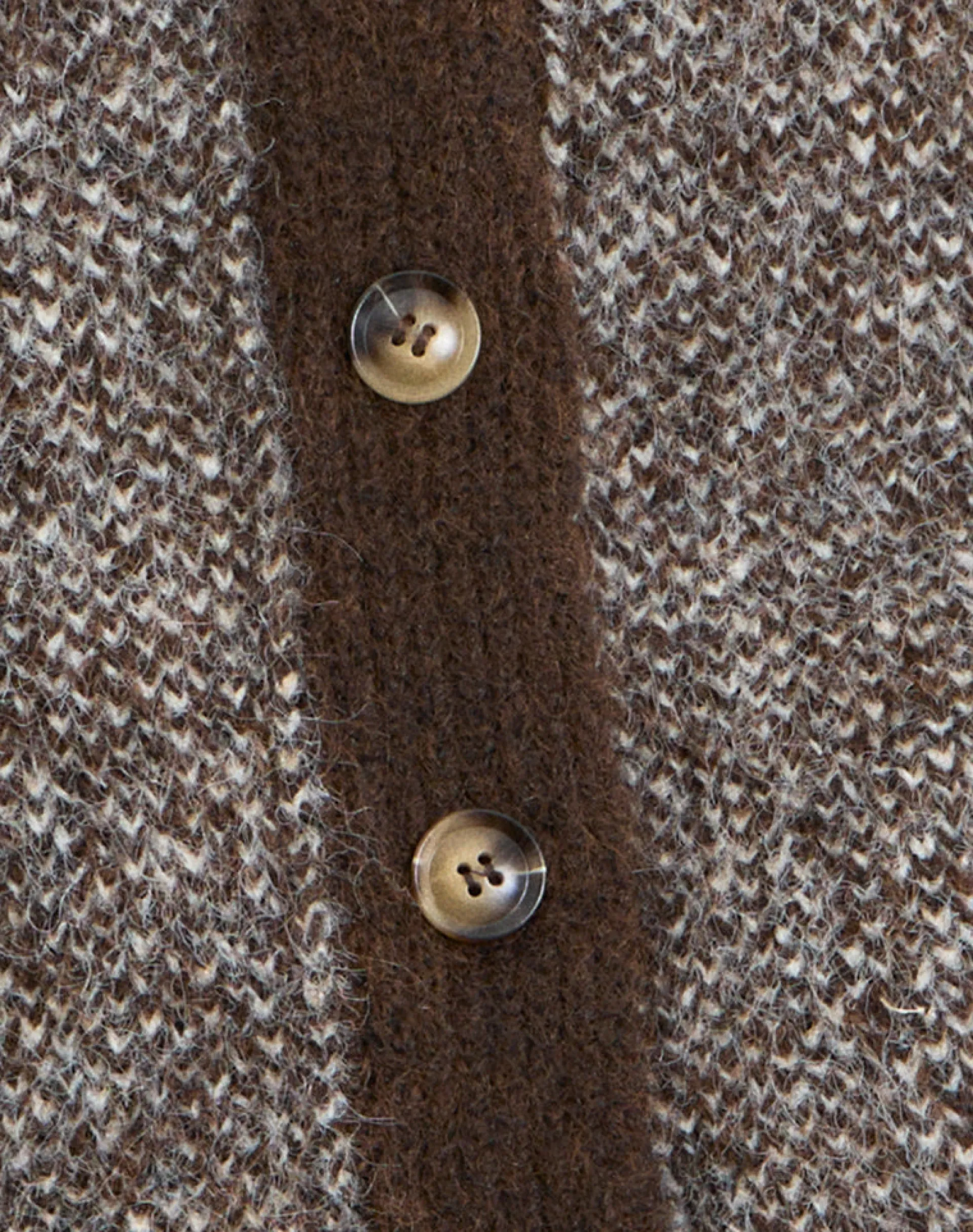 Motel Rocks Cardigans-Ura Oversized Knitted Cardigan in Brown and Cream
