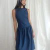 Motel Rocks Day Dresses-Uretta Maxi Dress in Denim Indigo