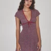 Motel Rocks Printed Dresses | Day Dresses-Vaiso Mini Dress in Flowing Rose Deep Purple flowingrosedeeppurple