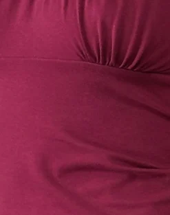 Motel Rocks Basic Tops-Vardah Top in Burgundy Jersey