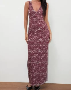 Motel Rocks Printed Dresses | Maxi Dresses-Vatika Maxi Dress in Abstract Leo Spot