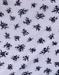 Motel Rocks Printed Dresses | Day Dresses-Vilinia Dress in Pale Grey Flower Cluster Flock PaleGreyFlowerClusterFlock