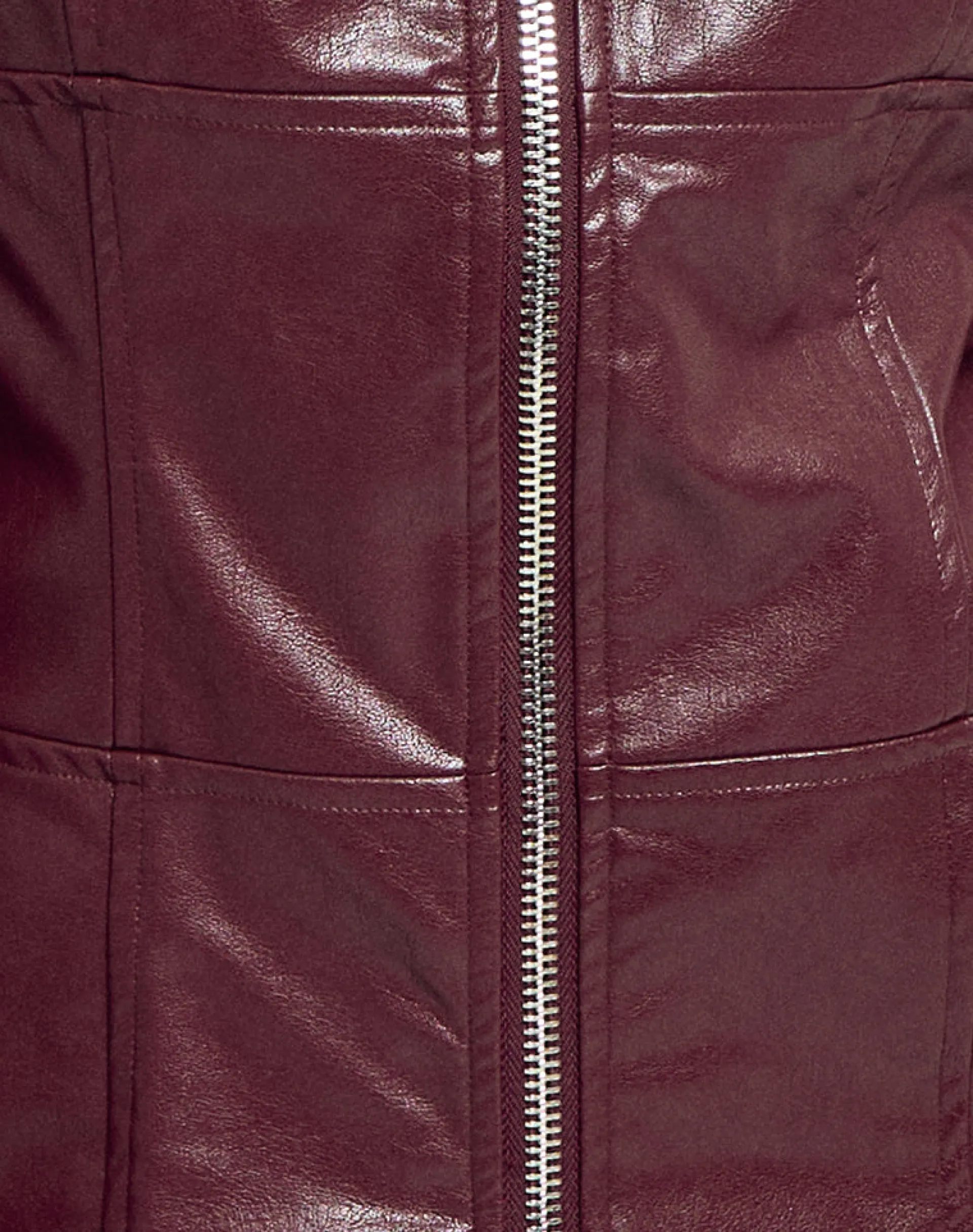 Motel Rocks Co-Ords | Pu Jackets-Vincent Fitted Jacket in PU Burgundy