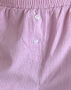 Motel Rocks Loungewear-Voir Short in Poplin Pink and Purple Stripe PoplinPinkandPurpleStripe