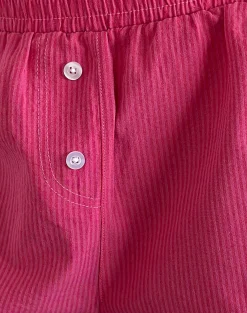 Motel Rocks Loungewear-Voir Short in Poplin Red and Pink Stripe PoplinRedandPinkStripe