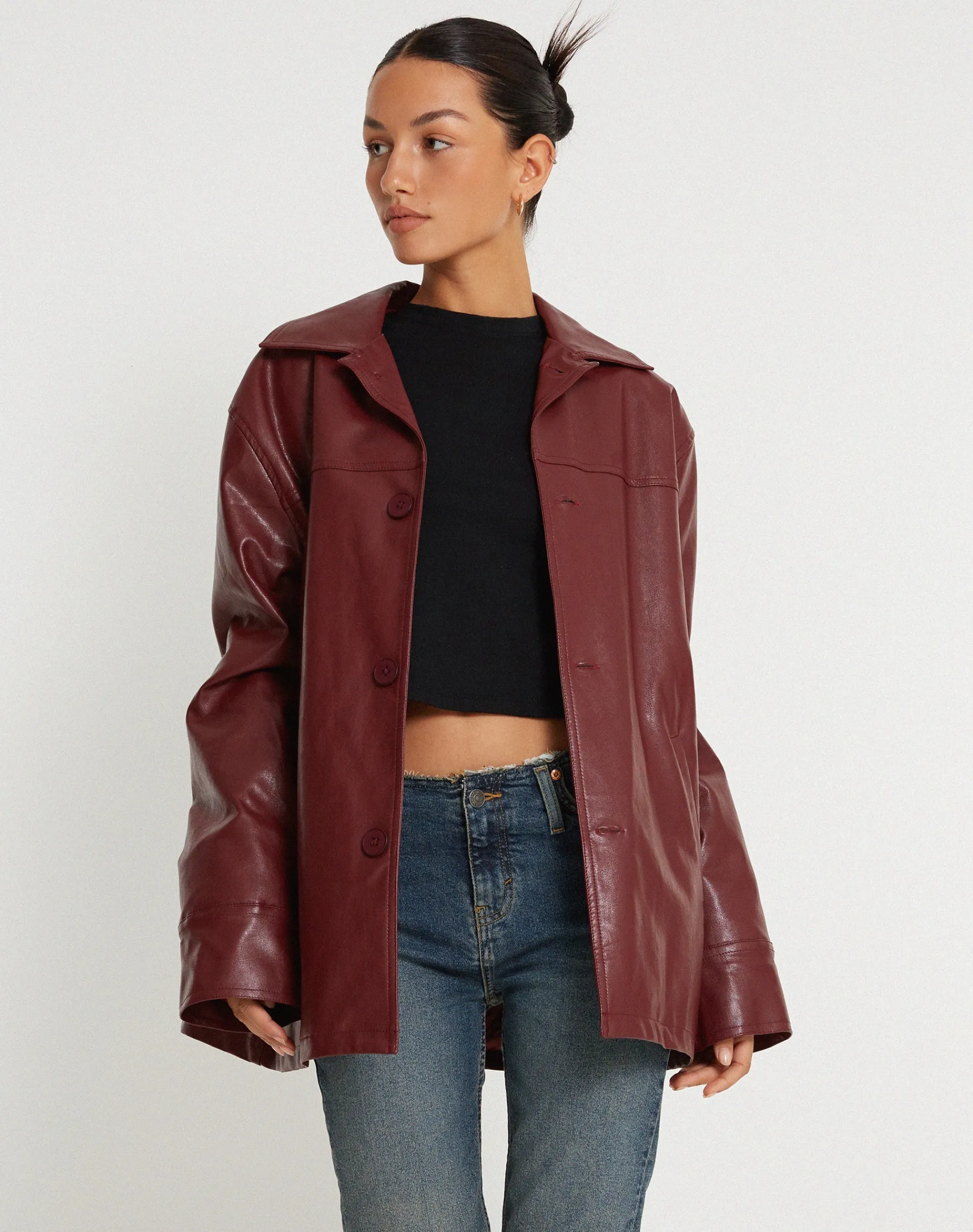 Motel Rocks Pu Jackets | Jackets-Walta Jacket in PU Redwood PURedwood