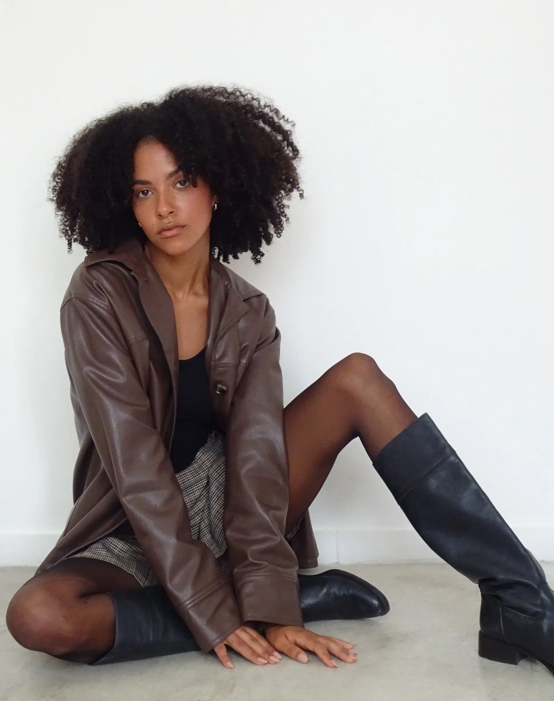 Motel Rocks Pu Jackets-Walta Jacket in PU Truffle Brown PUTruffleBrown
