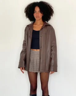 Motel Rocks Pu Jackets-Walta Jacket in PU Truffle Brown PUTruffleBrown