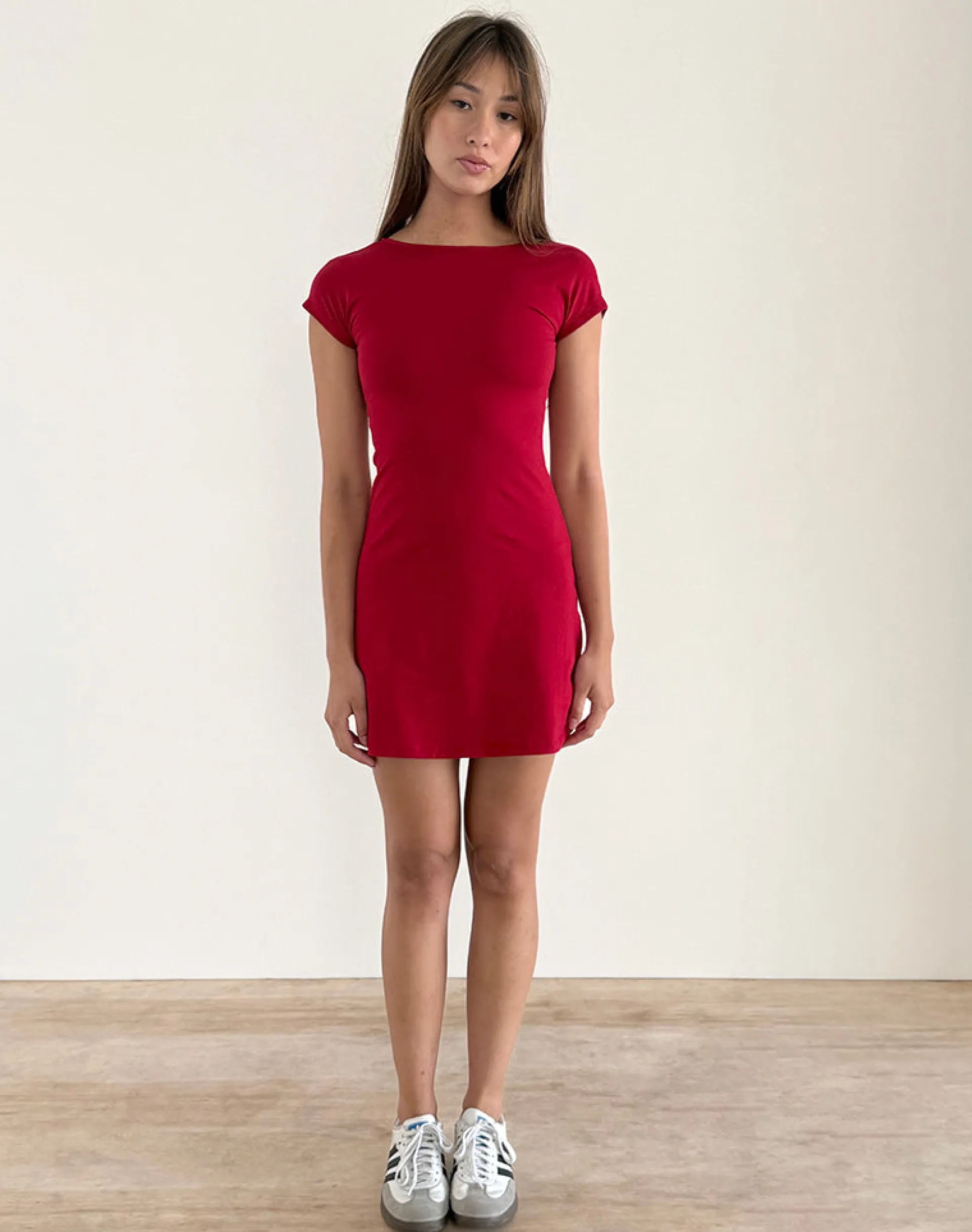 Motel Rocks Basics | Day Dresses-Wangi Backless Mini Dress in Adrenaline Red AdrenalineRed
