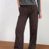 Motel Rocks Wide Leg Pants | Low Rise Pants-Wasic Wide Leg Linen Trousers in Deep Mahogany Pencil Stripe DeepMahoganyPencilStripe