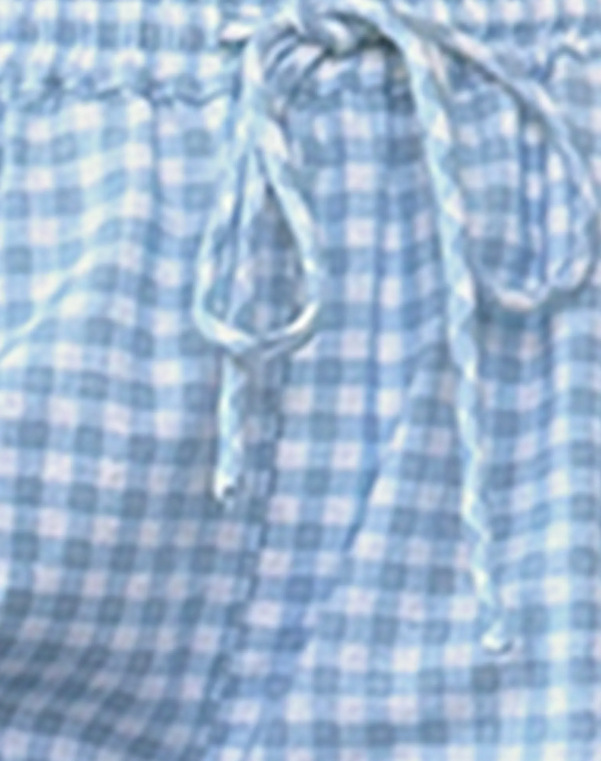 Motel Rocks Low Rise Pants-Wasic Wide Leg Linen Trouser in Blue Gingham bluegingham