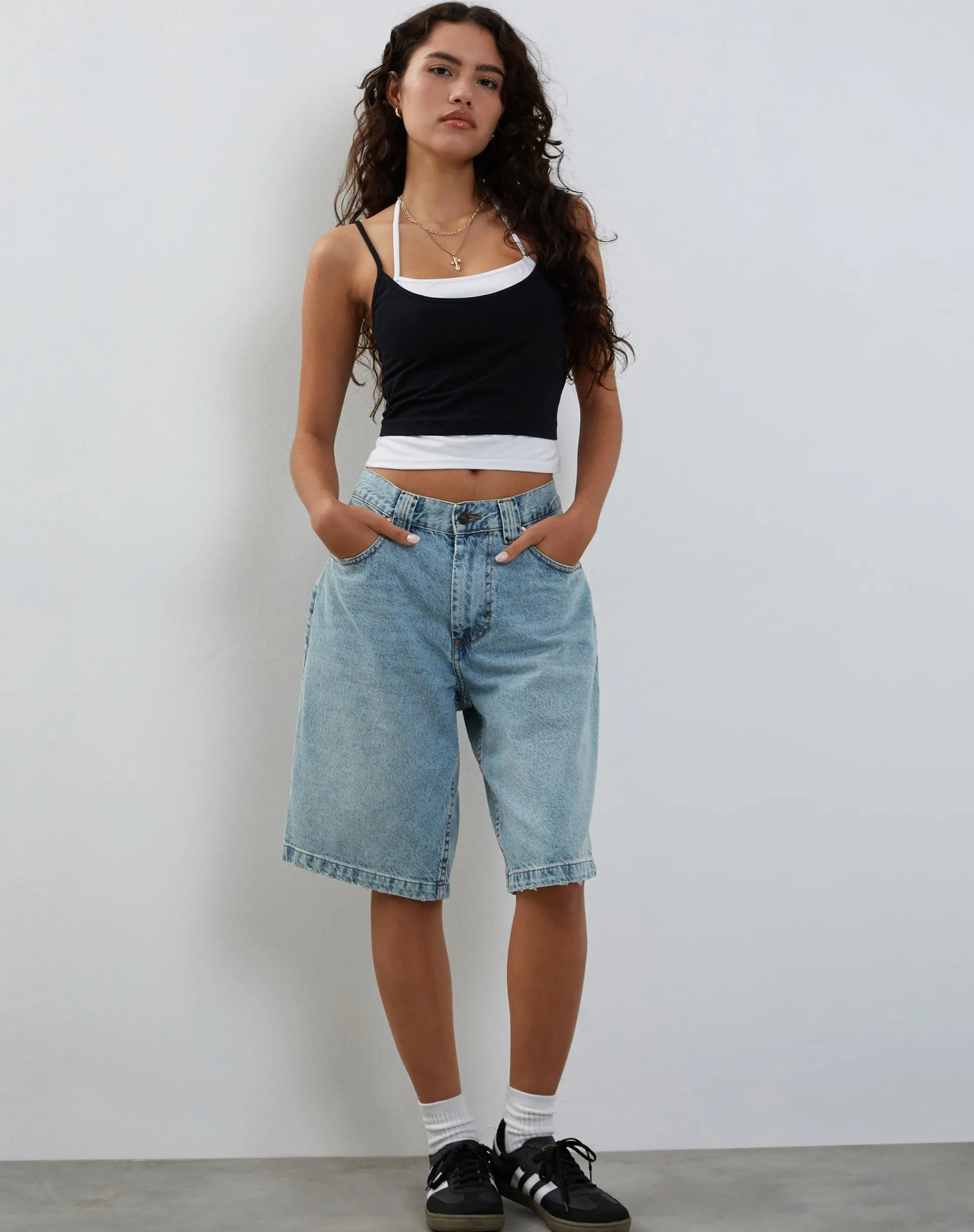 Motel Rocks Basic Tops | Vest Tops-Willia Two Toned Vest Top in Black and White