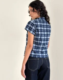 Motel Rocks Tailoring | Shirts And Blouses-Wilman Shirt in Tartan Dark Blue