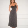 Motel Rocks Midi Dresses-Wilonna Maxi Dress in Basic Polka Black Chiffon