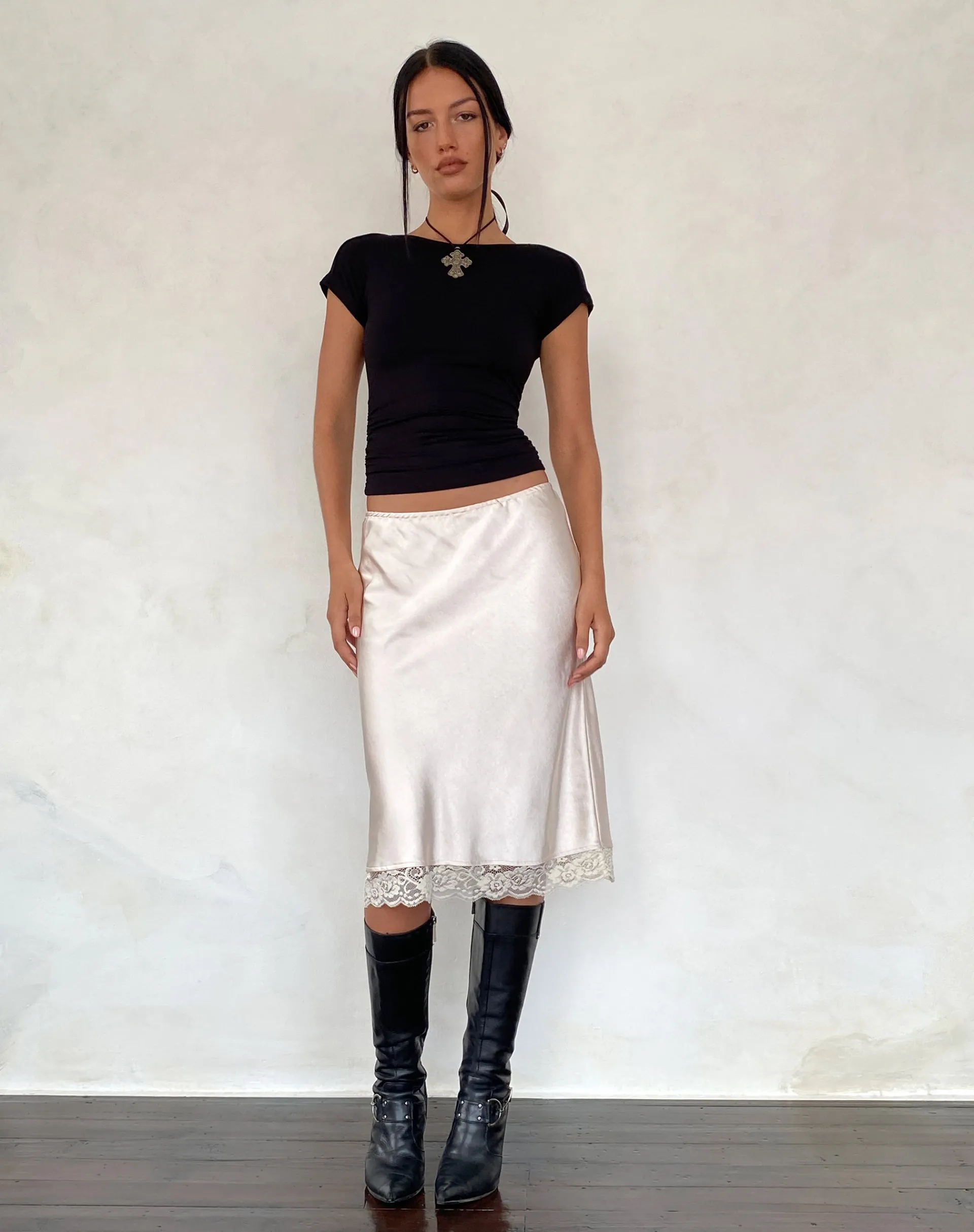Motel Rocks Basic Tops | Tees-Xareni Ruched Backless Top in Black