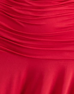 Motel Rocks Party Dresses | Mini Dresses-Yasmin Bandeau Mini Dress in Slinky Red SlinkyRed