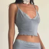 Motel Rocks Crop Tops | Going Out Tops-Yenika Cami Top in Slinky Grey SlinkyGrey