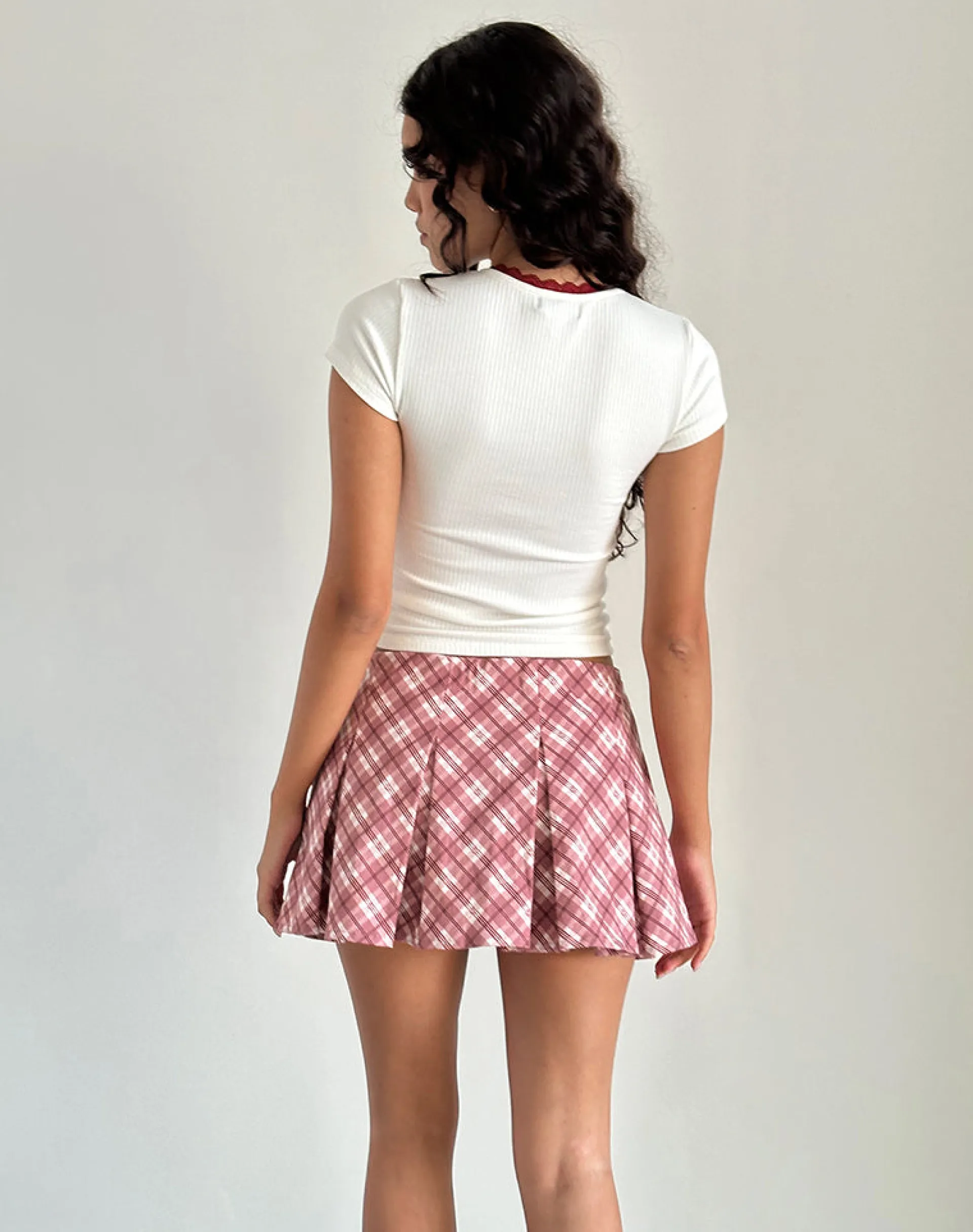 Motel Rocks Basic Tops | Printed Tops-Zagy Tee in Off White with Strawberry Pot Print OffWhitewithStrawberryPotPrint