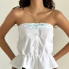 Motel Rocks Bandeau Tops | Going Out Tops-Zar Ribbon Tube Top in White