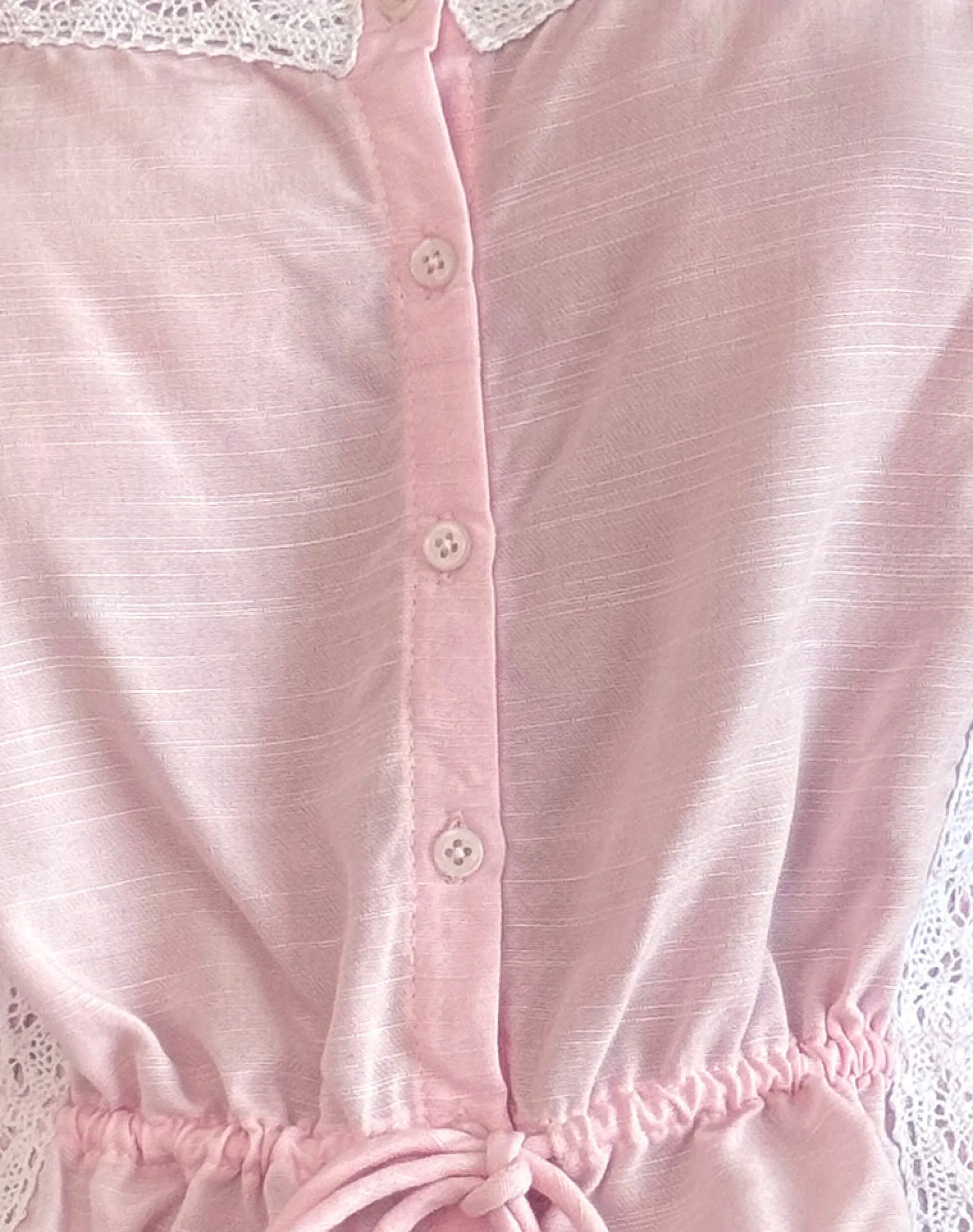 Motel Rocks Strappy Tops-Zaria Tie Front Top in Light Pink with White Trim LightPinkwithWhiteTrim