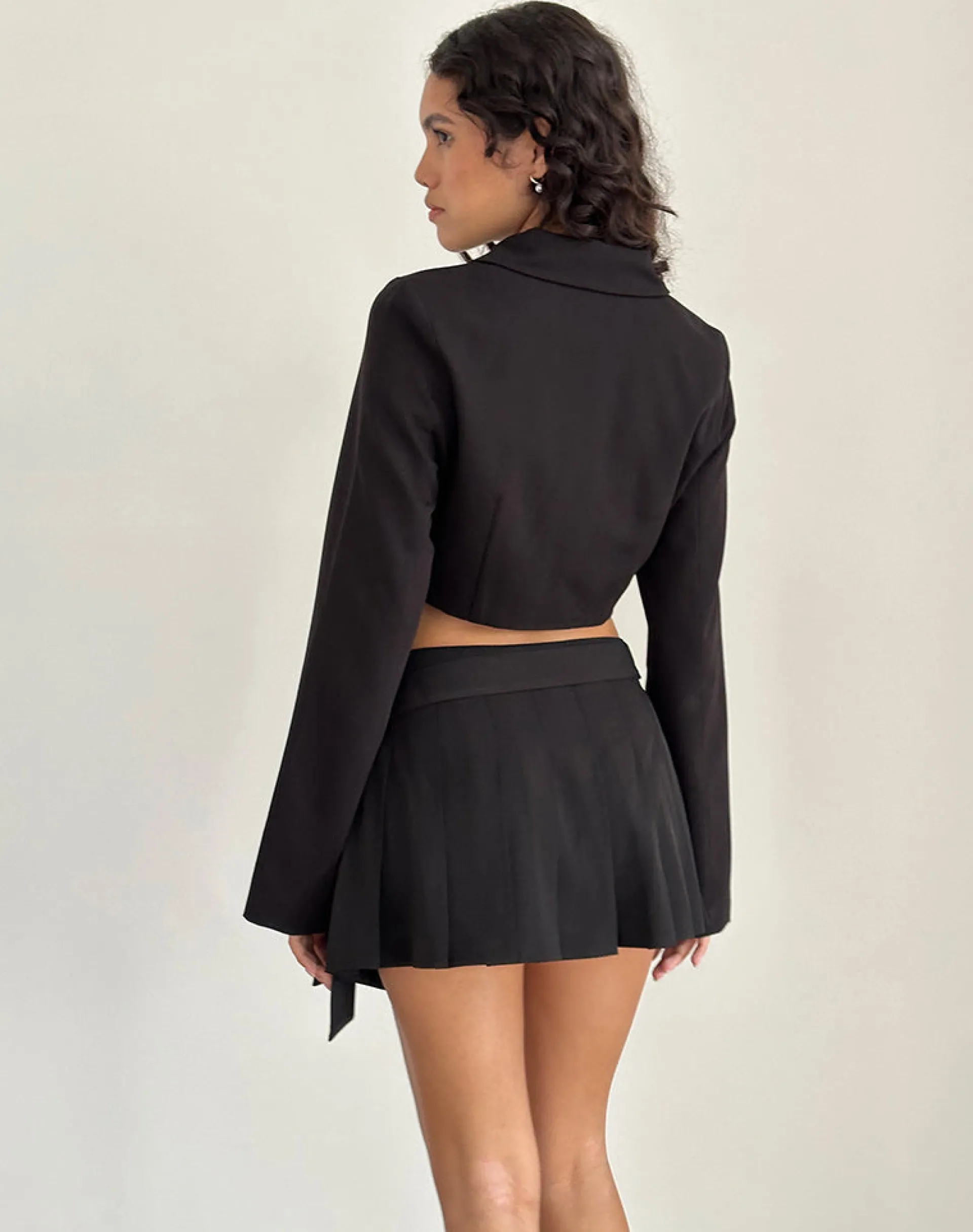 Motel Rocks Co-Ords | Jackets-Zaviya Cropped Jacket in Black