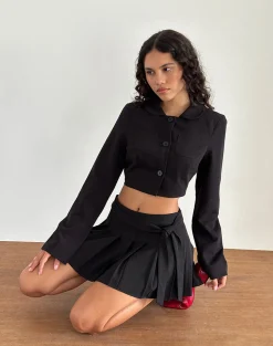Motel Rocks Co-Ords | Jackets-Zaviya Cropped Jacket in Black