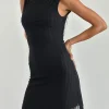 Motel Rocks Bodycon Dresses | Little Black Dresses-Zerrin Mini Dress in Textured Lace Black